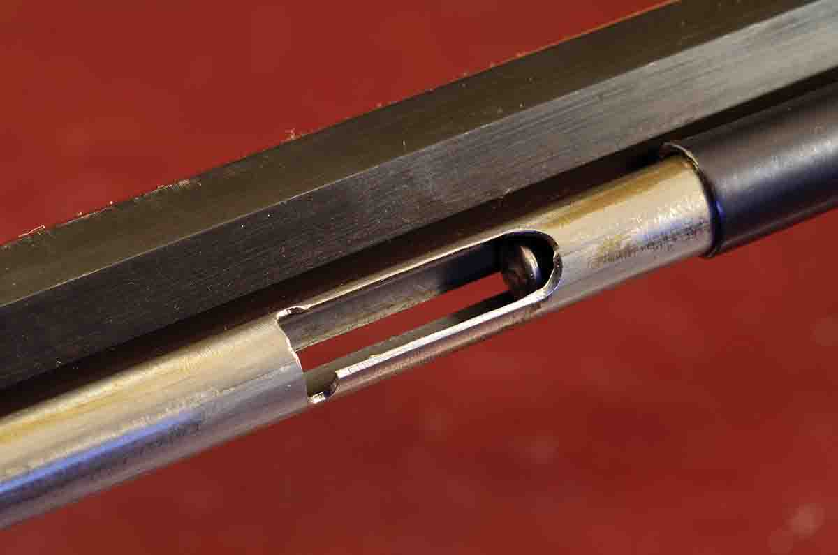 The Marlin 39 tubular magazine was a John M. Marlin design introduced in 1892. It is foolproof to load and accepts .22 Short, Long and Long Rifle cartridges interchangeably.